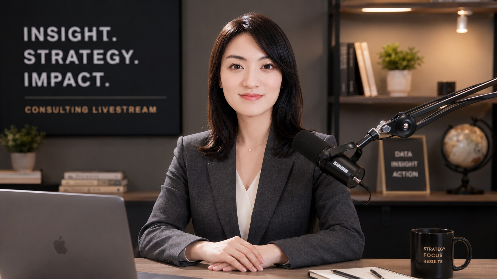 AI creative author in a professional studio